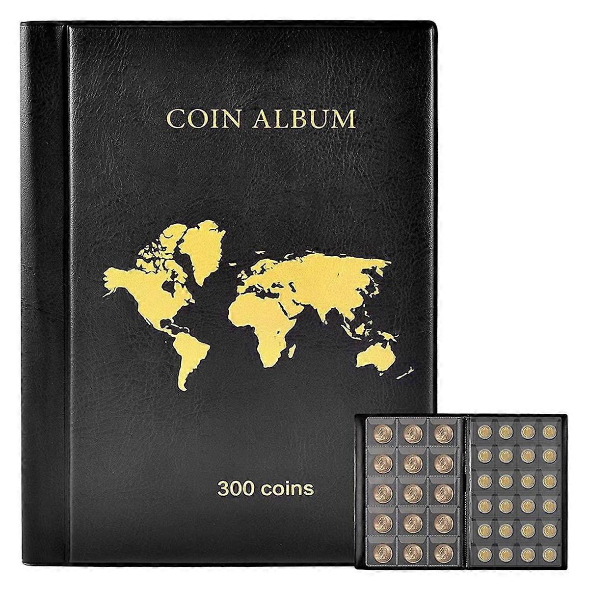 300 Pockets Coin Collection Book Coin Collection Holder Album Commemorative Coin Organizer Storage for Badges