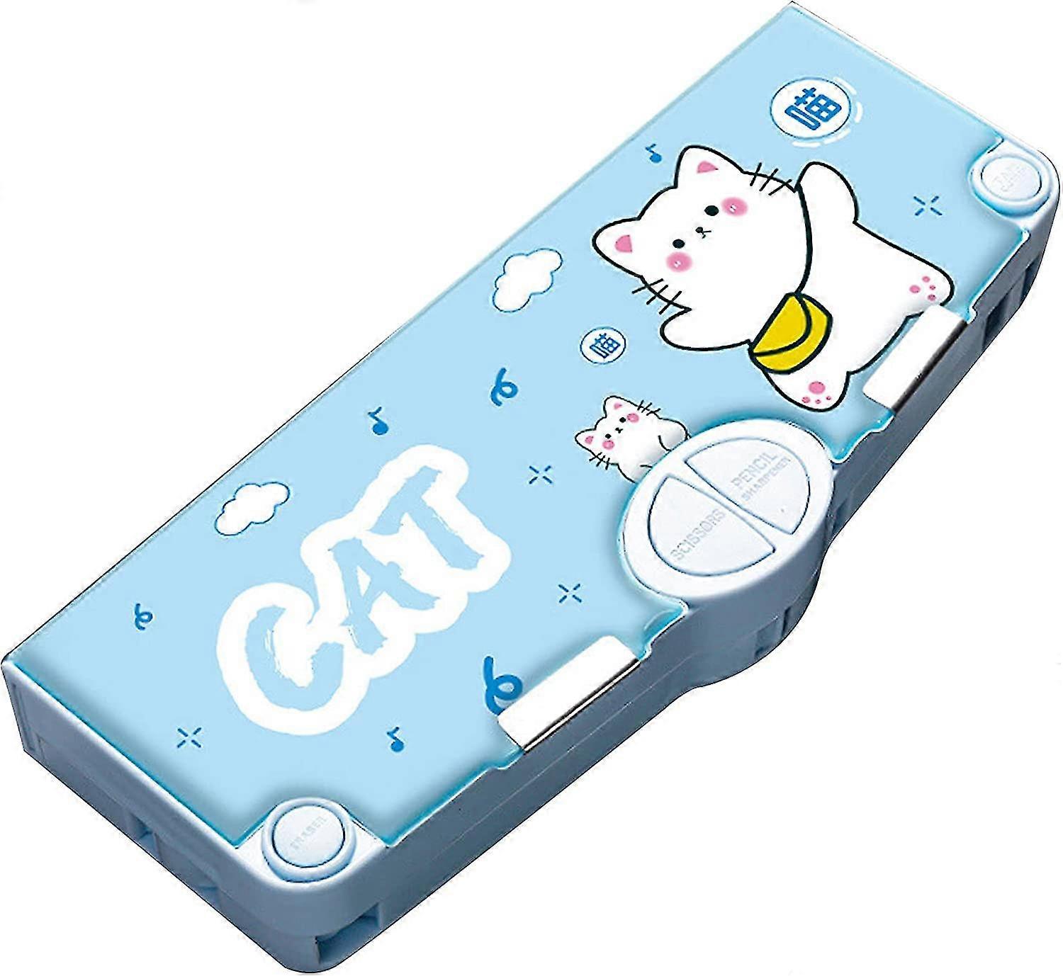 Multifunction Pencil Case, Pencil Box With 5 Compartments For Students - Cartoon Pattern