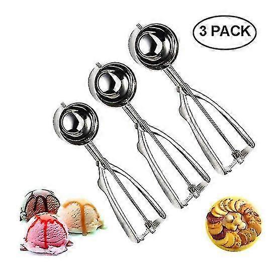 3pcs Ice Cream Scoop En acier inoxydable Ice Cream Spoon Ice Cream Tool Co
