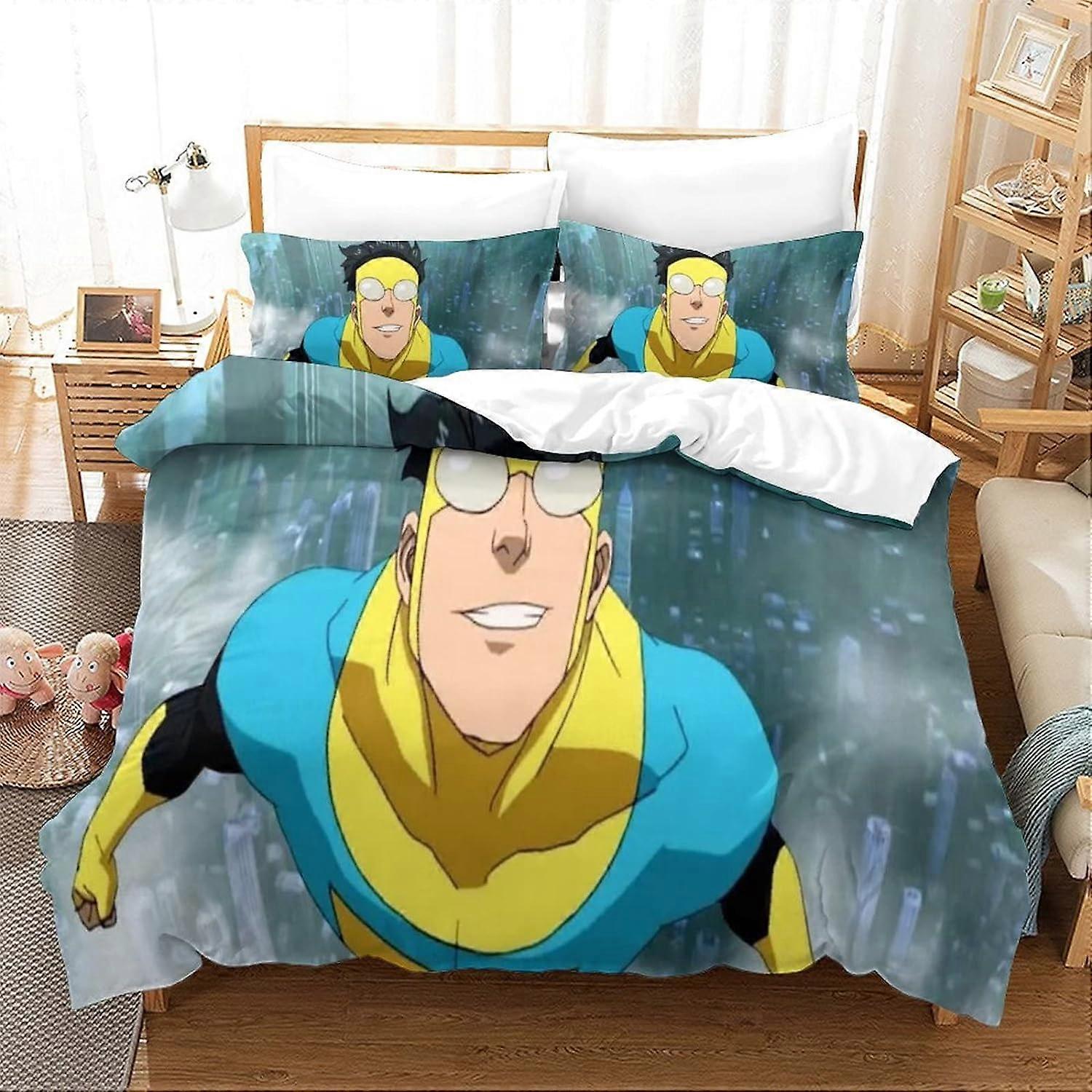 غطاء لحاف خارق لا يقهرمجموعة مفروشات للمراهقين الكبار غطاء لحاف D مارك جرايسون غطاء نمط الملك 135 * 200 سم