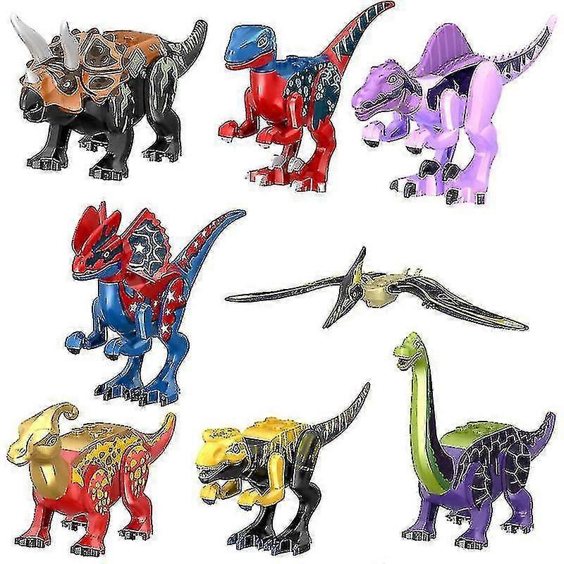 8pcs Dinosaur Assembled Building Blocks
