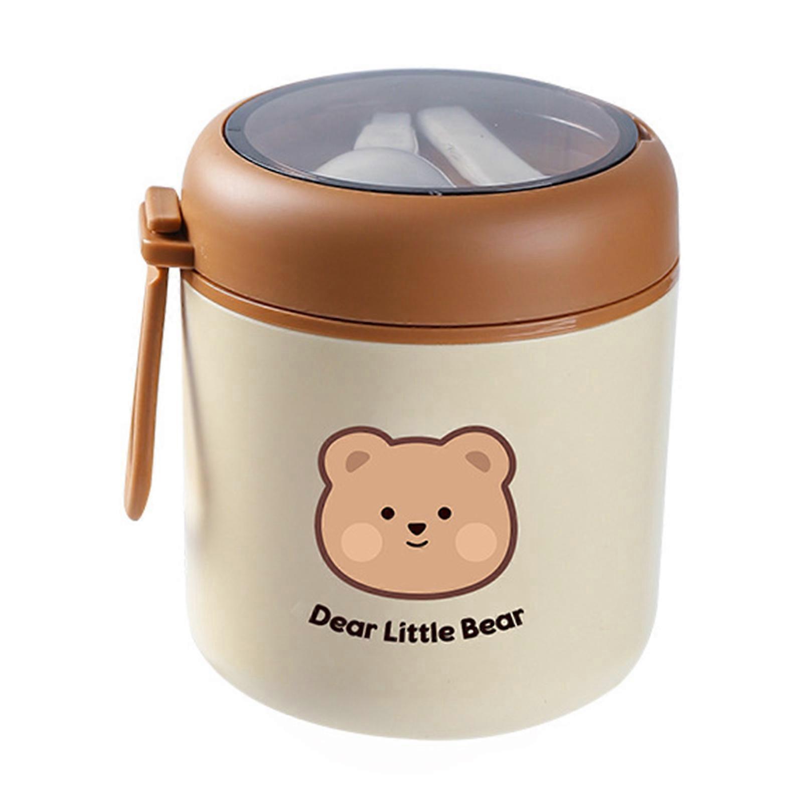 Insulated Food Jar Wide Mouth Stainless Steel Soup Containers with Spoon Portable for Home/Office