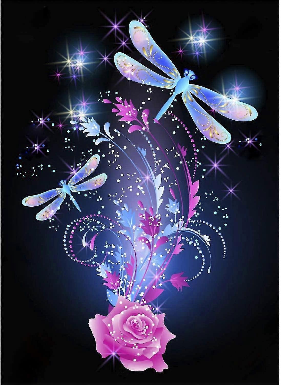 اليعسوب 5D الماس اللوحة حسب الرقم كيت تصميم جديد كامل الحفر كريستال حجر الراين الفنون الحرفية لديكور المنزل