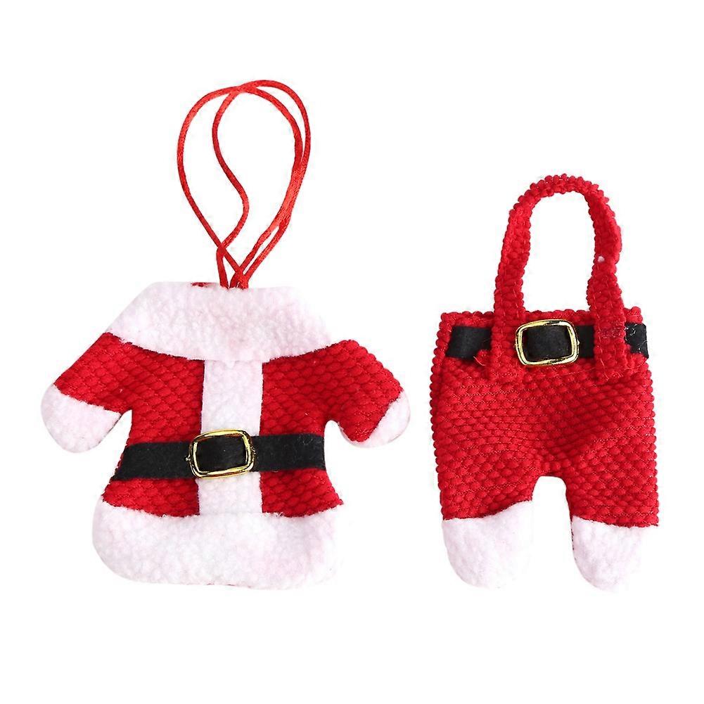 Christmas Tableware Cover Spoon Fork Cutlery Case Bag Dinner Party Table Decor(Plastic Button)