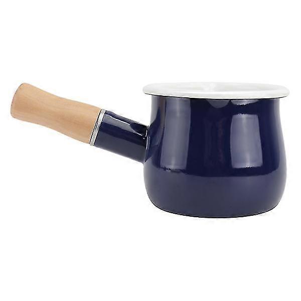 Coffee Warmer Enamelware Saucepan Creamer Pitcher Small Pots Wooden Handles Butter Warmer Saucepan Ceramic Cooking Pots