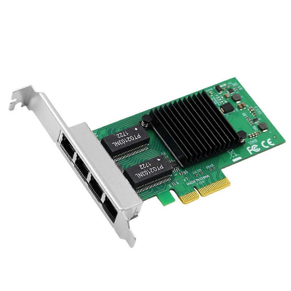 4Port PCIE X4 RJ45 LAN Netzwerkkarte High Speed Ethernet Adapter 10/100/1000Mbps Gigabit Ethernet La