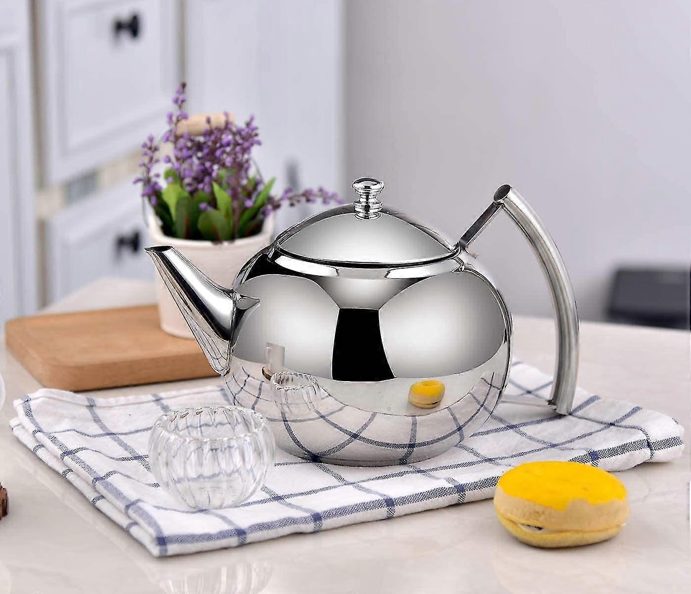 Teapot With Infuser Loose Tea Leaf 2 Liter Stainless Steel Tea Pot