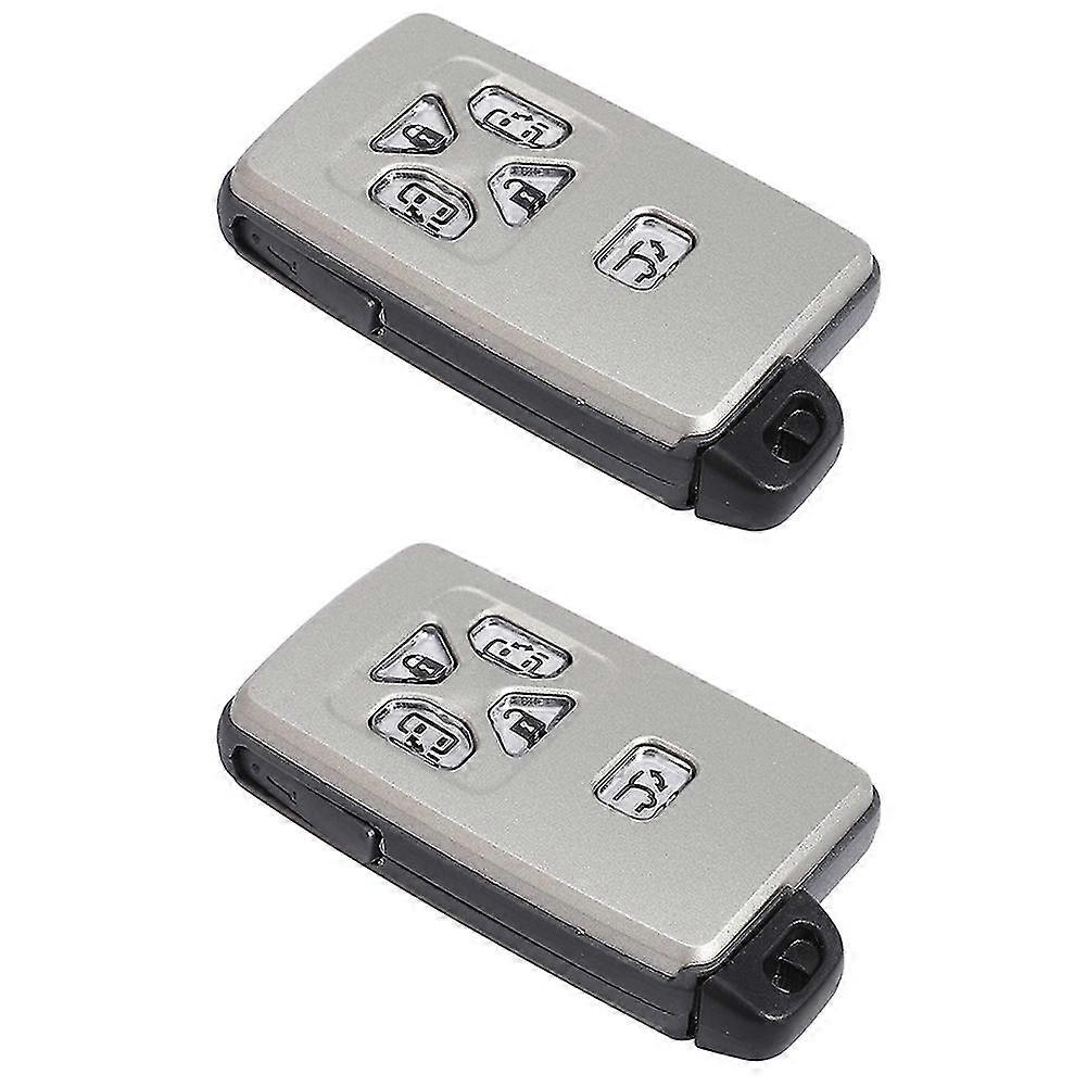 2x Car Smart Card Remote Car Key Shell Case Fob 5 Button For Alphard Estima Vellfire