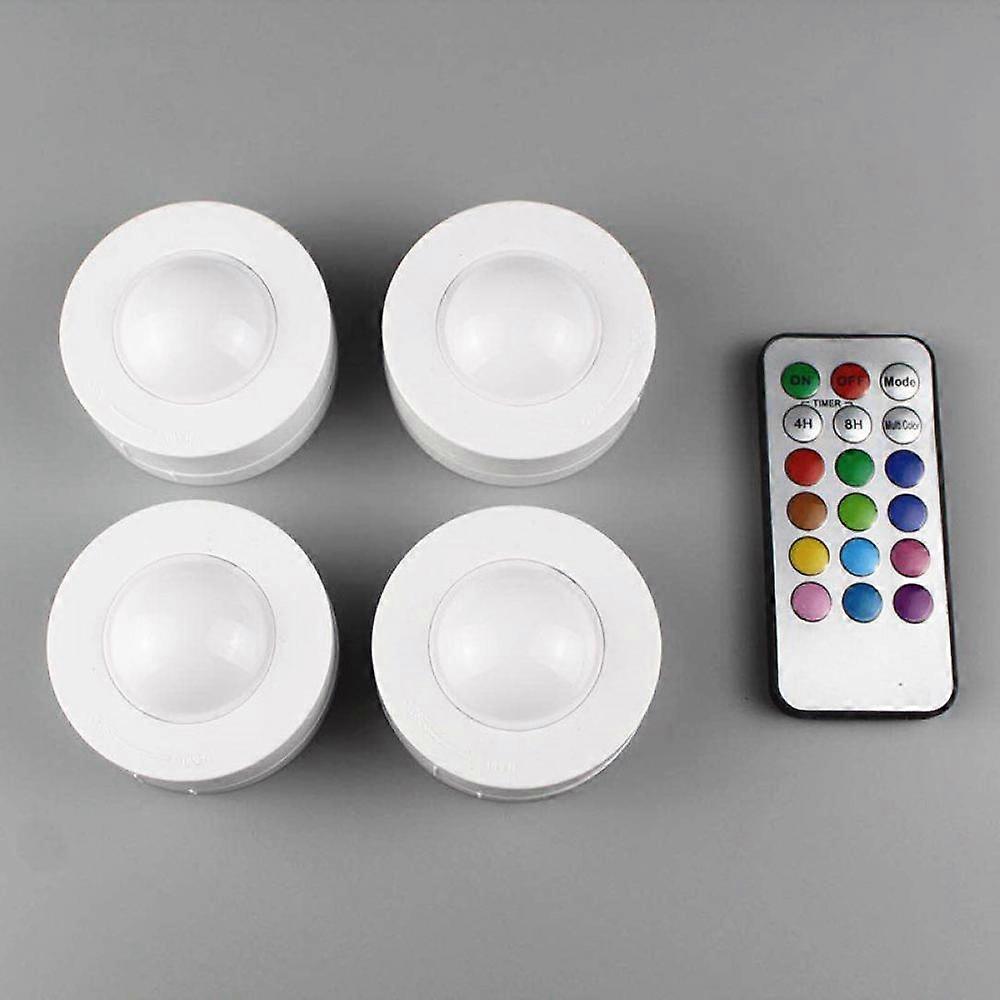4pcs Wireless Touch Sensor Multicolor Rgb Led Light  With Remote Under For Counter Lights