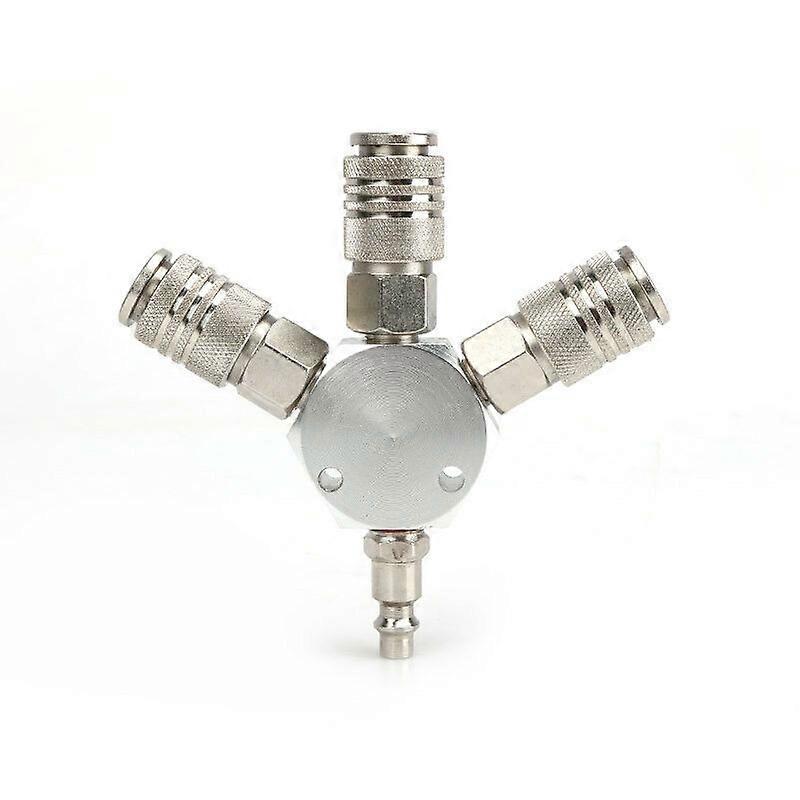 Pneumatic Connector, Quick Air Connector 3 Way Quick Connector Adapter for Air Hose with 1/4'' F-NPT Thread