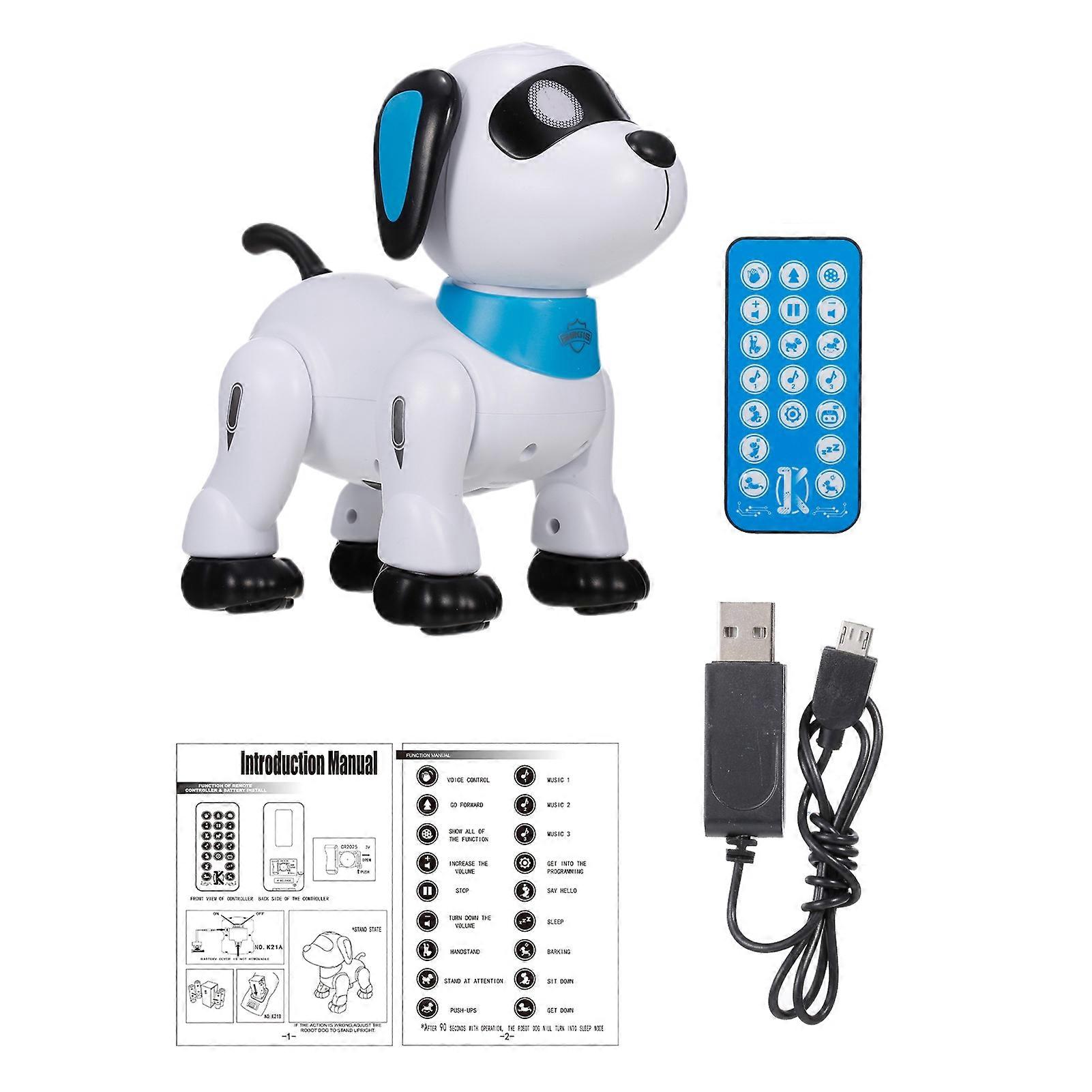 1 Set Remote Control Dog Realistic Looking Simulation Action Singing Function Easy to Control Rechargeable Plastic Smart RC Puppy Robot Walking Dancin