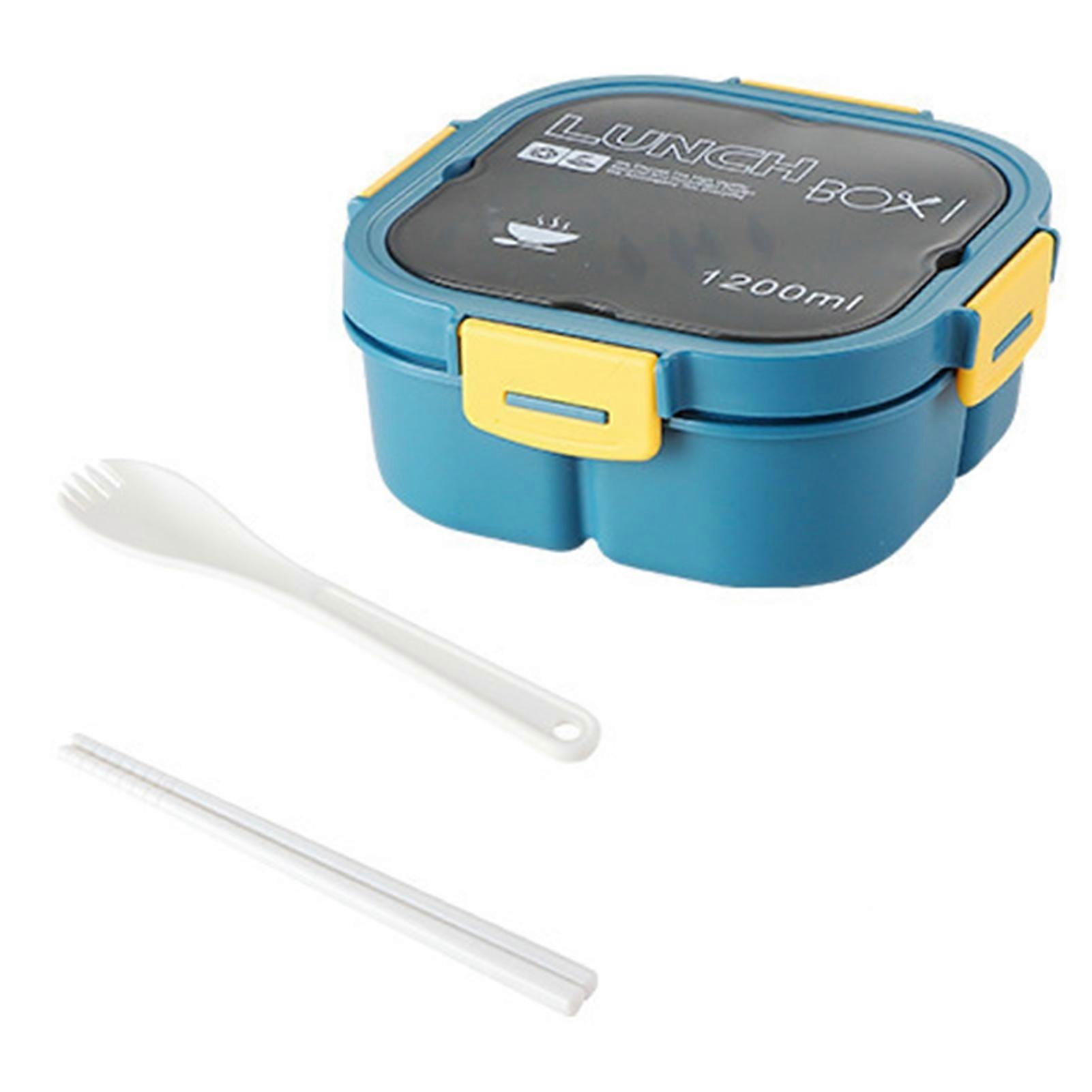 Student Bento Box Thick Material Partition High Capacity Anti-leak Three Compartments Food Storage Leakproof Micro Heated Students Bento Box for Offic