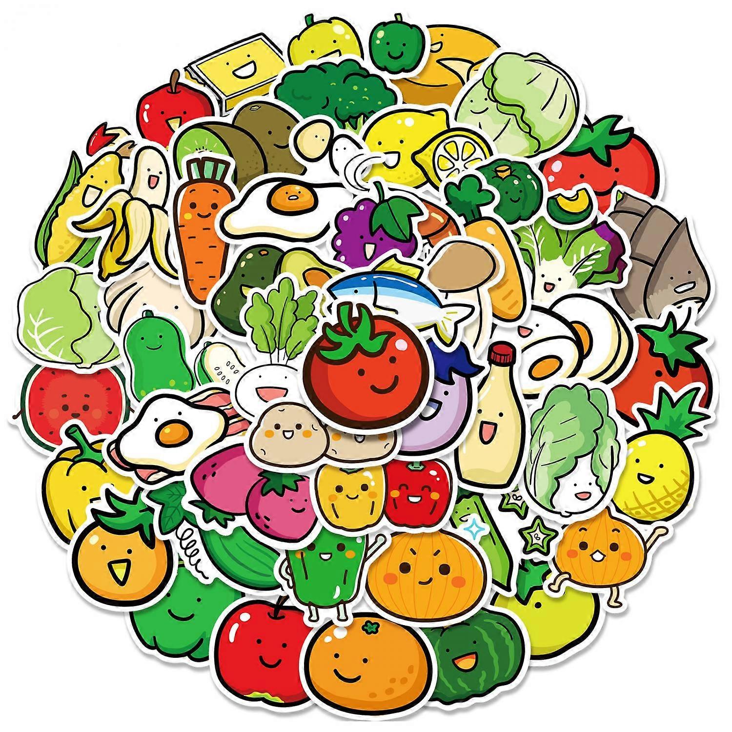50 fruit and vegetable stickers