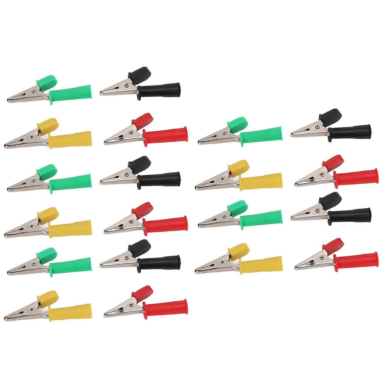 5Set J.60045 5mm Brass Electric Test Clip with 4mm Socket Insulated Electrical Clamp for Automobile