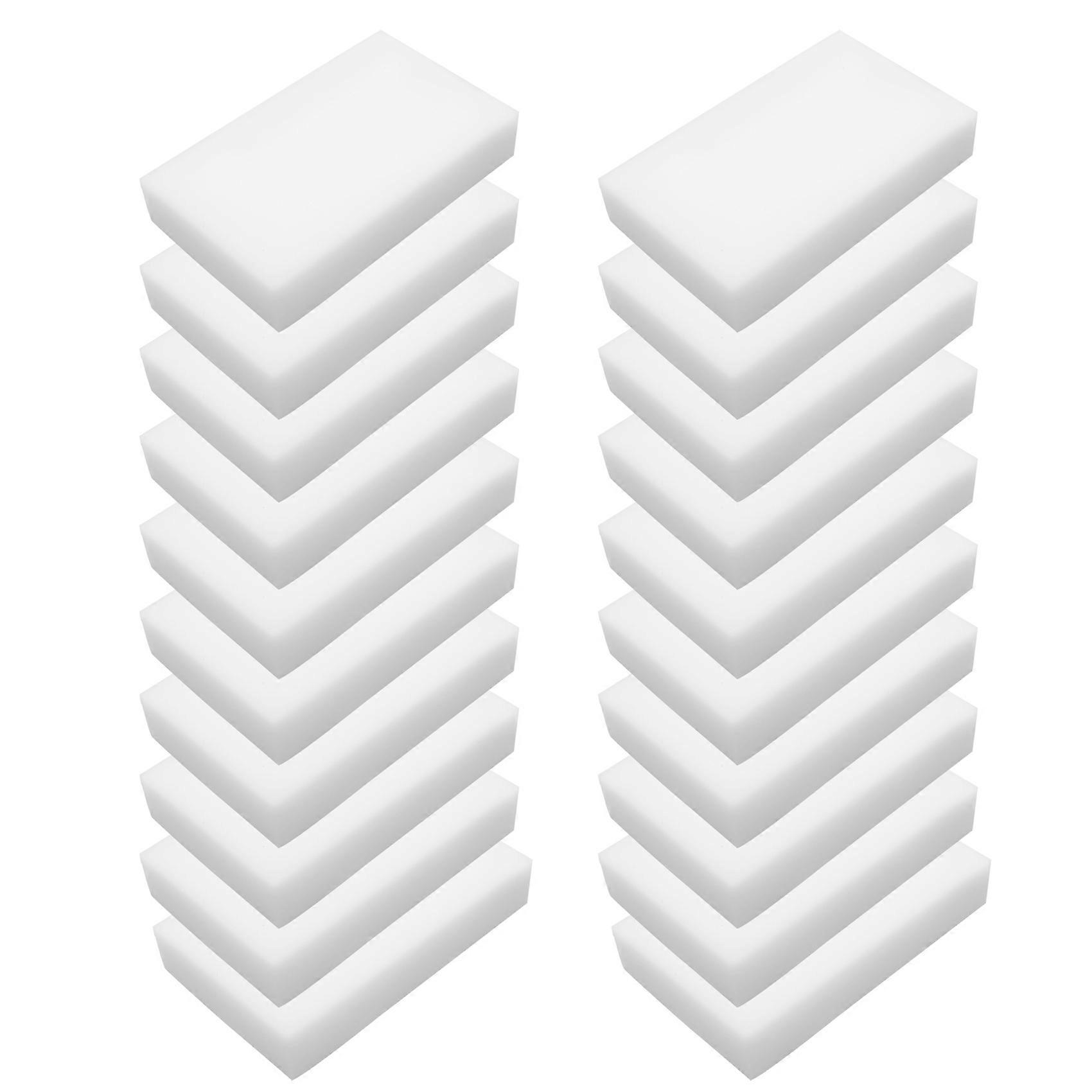 20Pcs Multi Sponge Clean Foam Cleaner Cleansing Eraser Car Wash Kitchen 10cm6cm2cm(White)