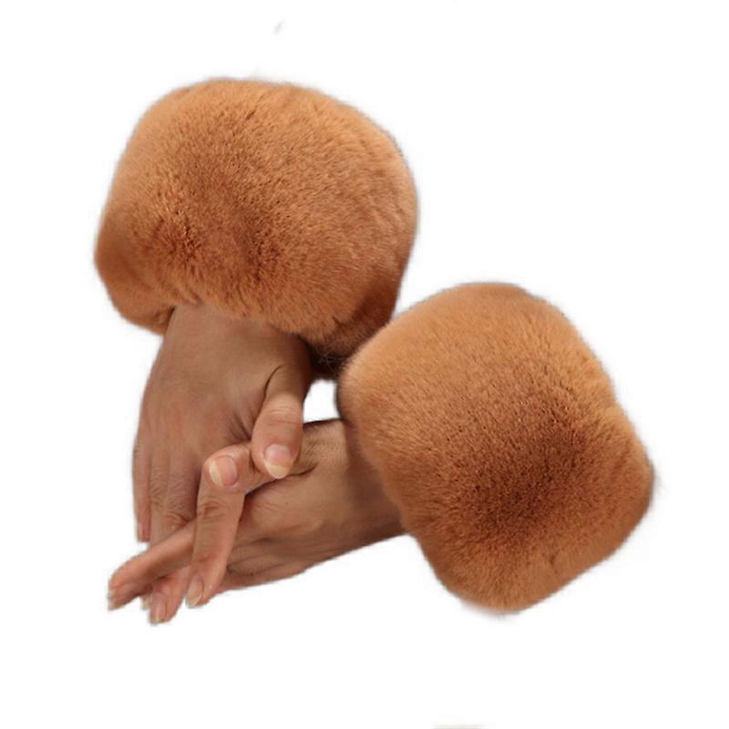 Faux Fur Wrist Cuffs Arm Leg Warmers Winter Boot Cuffs Warm Band Ring For Women