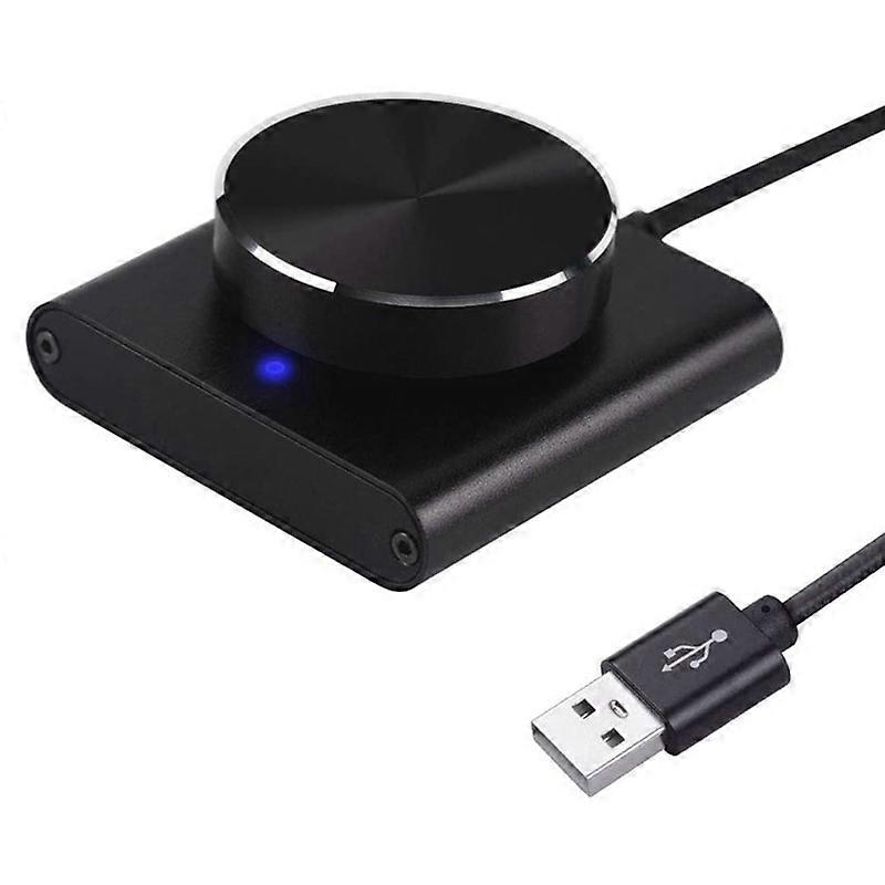 USB Computer PC Speaker External Audio Volume Control Adjust Knob Black