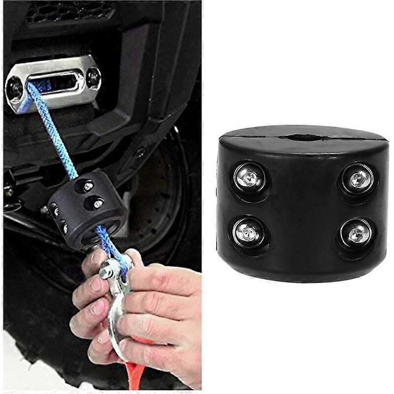 XHX Winch hook stopper, cable guard, rubber grip pad, black - black