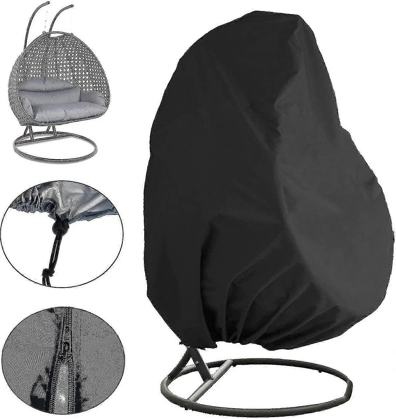 Copertura Per Sedie Da Patio OPTUTUS 2 Pezzi – Impermeabile E Antivento, Adatta A 4-6 Sedie Impilabili, 68x68x120 Cm, Nero