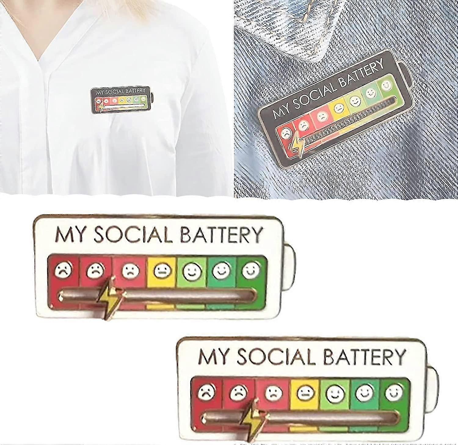 Funny Social Mood Brooch Pin For 7 Days
