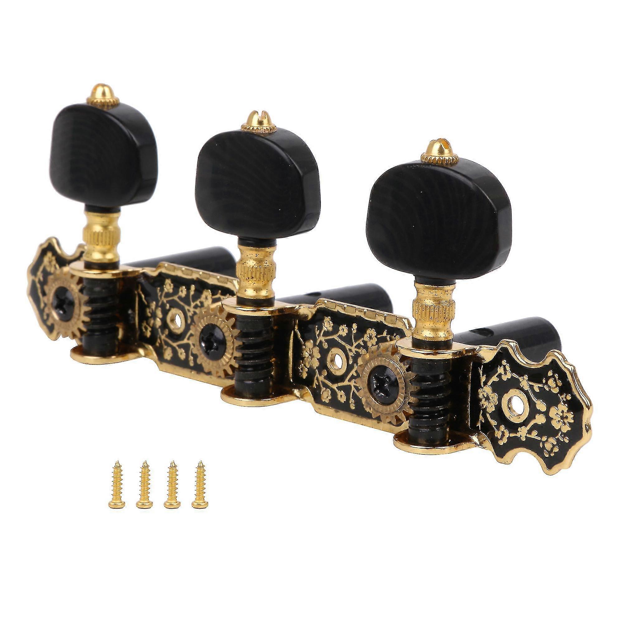 خمر الكلاسيكية الغيتار موالف أوتاد آلة رئيس 3L أسود ث / الذهب المسمار