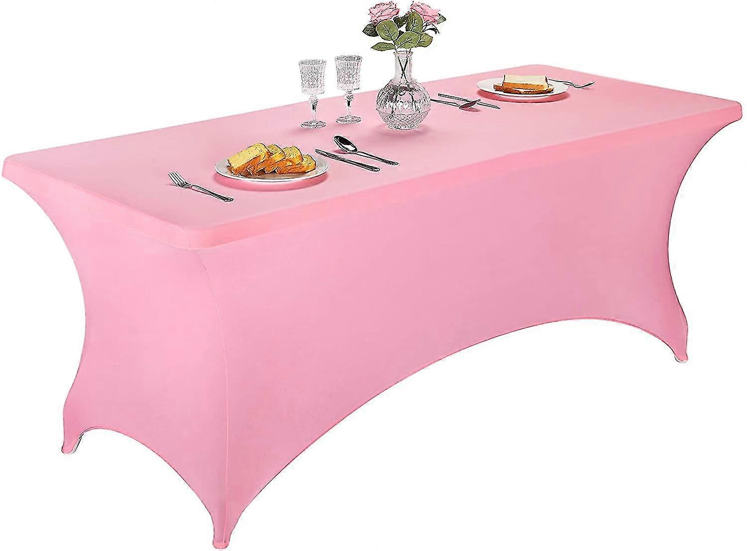 Pink Spandex Fit Elastic Table Cover