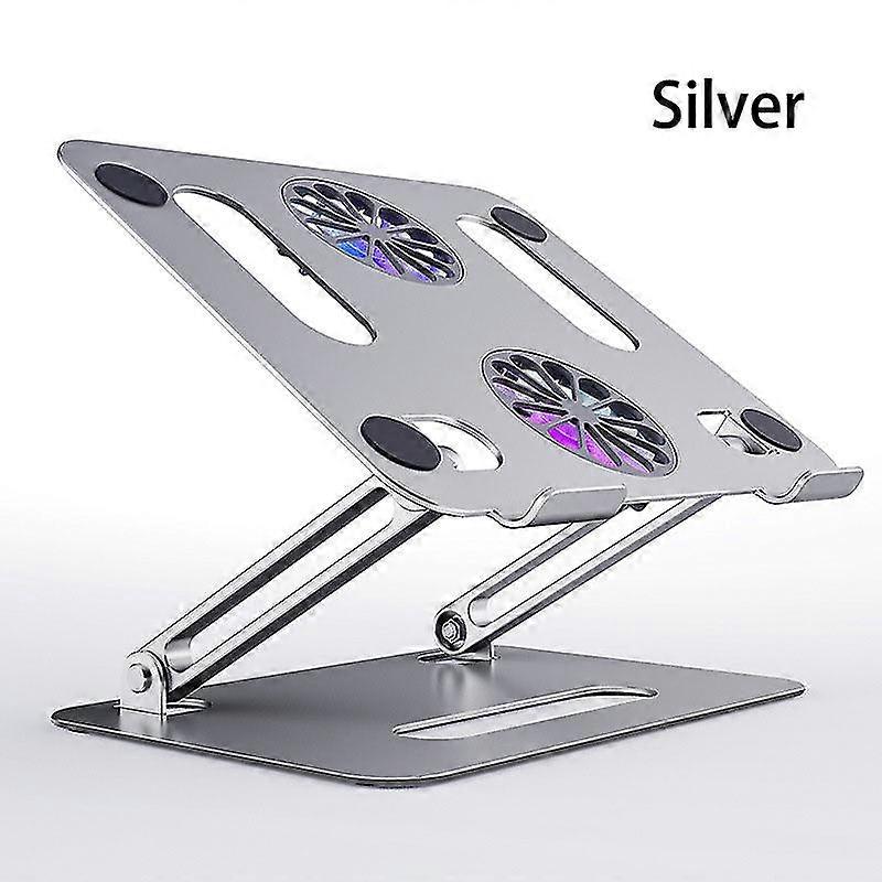 Foldable Laptop Tablet Stand With Cooling Fan Cooling Aluminum Bracket [Silver]