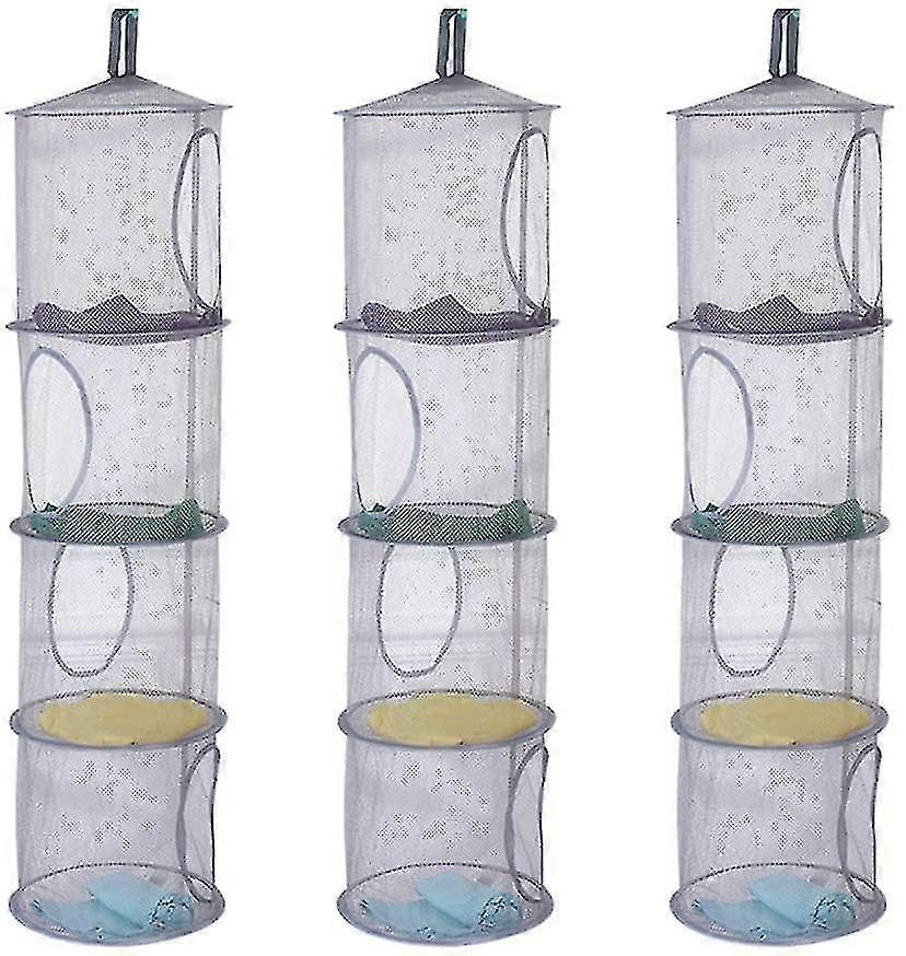 Children's Storage Net 3 Pcs Hanging Drying Net Foldable Mesh Basket Storage