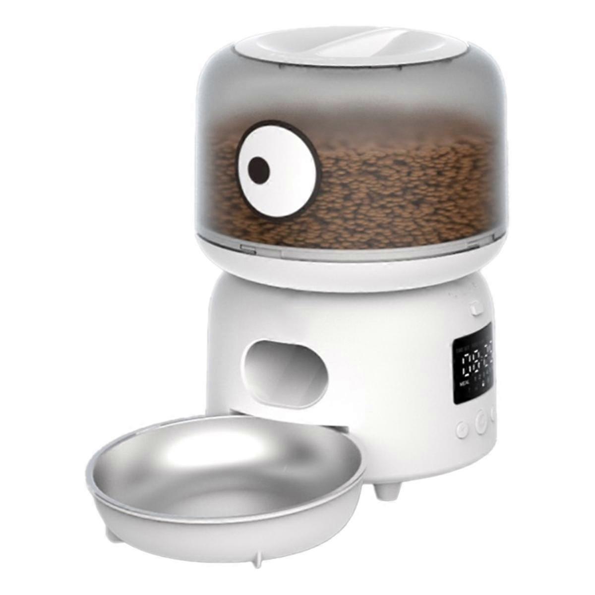 Tuya 2.4G Wi-Fi 3L automatiske dyrefôrautomater, app-kontroll, hundefôrautomat med skål i rustfritt stål, EU-plugg