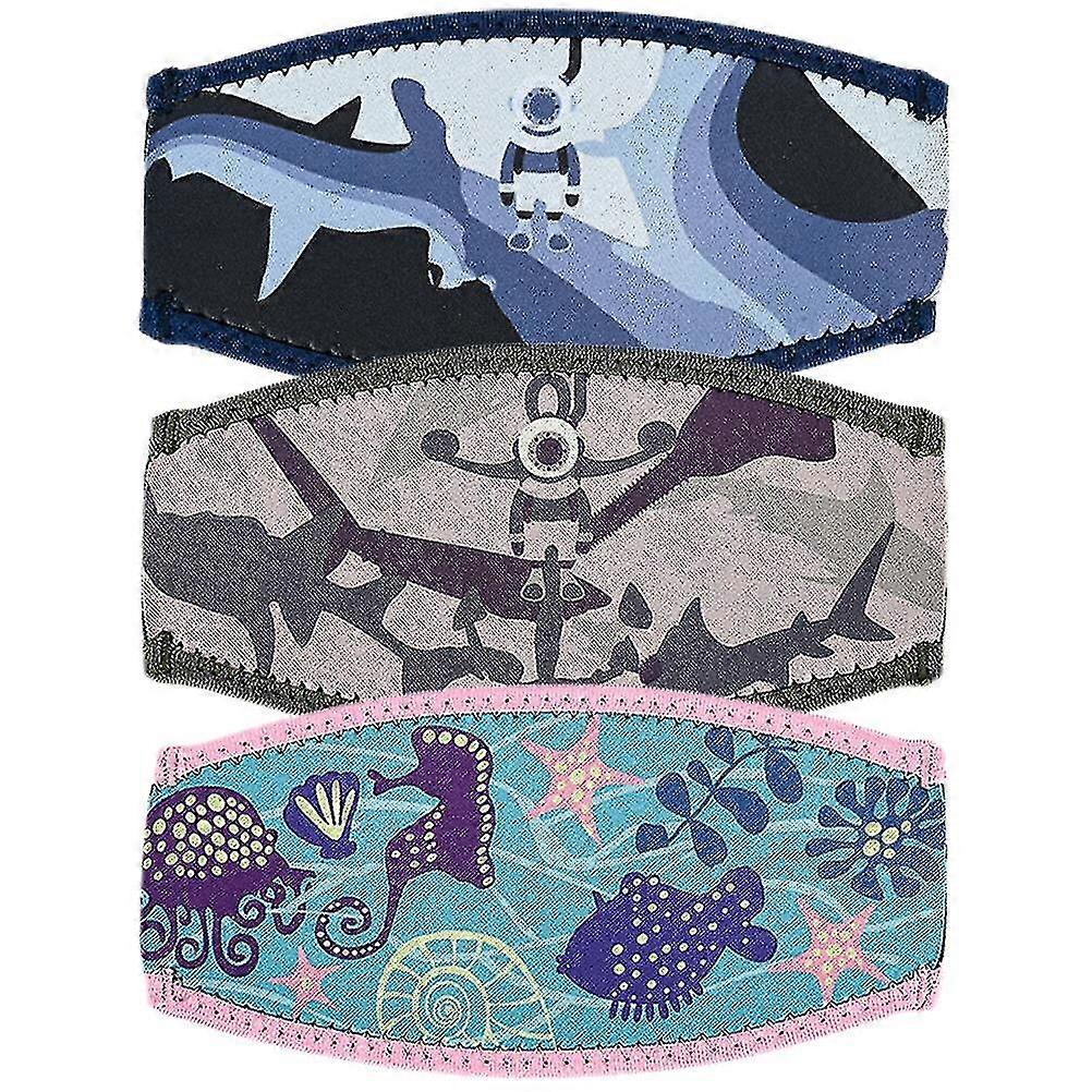 Coperture per cinturini per maschere subacquee in neoprene - Coperture protettive per capelli da 3 pezzi