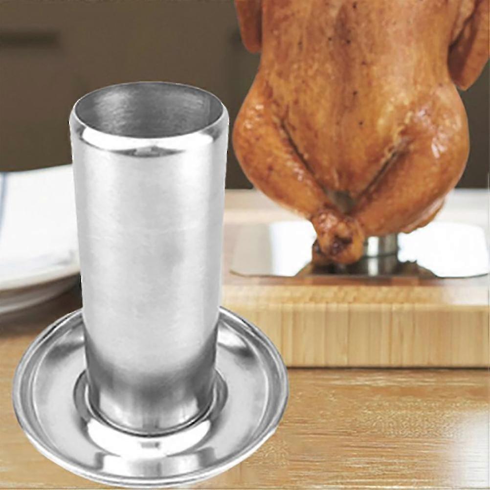 Stainless Steel Non-Stick Chicken Roaster Rack with Drip Pan - Vertical Chicken Holder for Oven and Grill