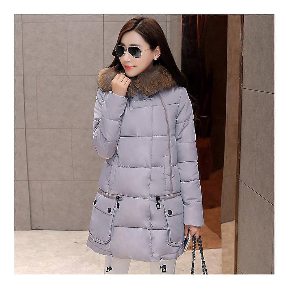 Winter Loose Plus Size Mulher Middle Long Algodão Casaco