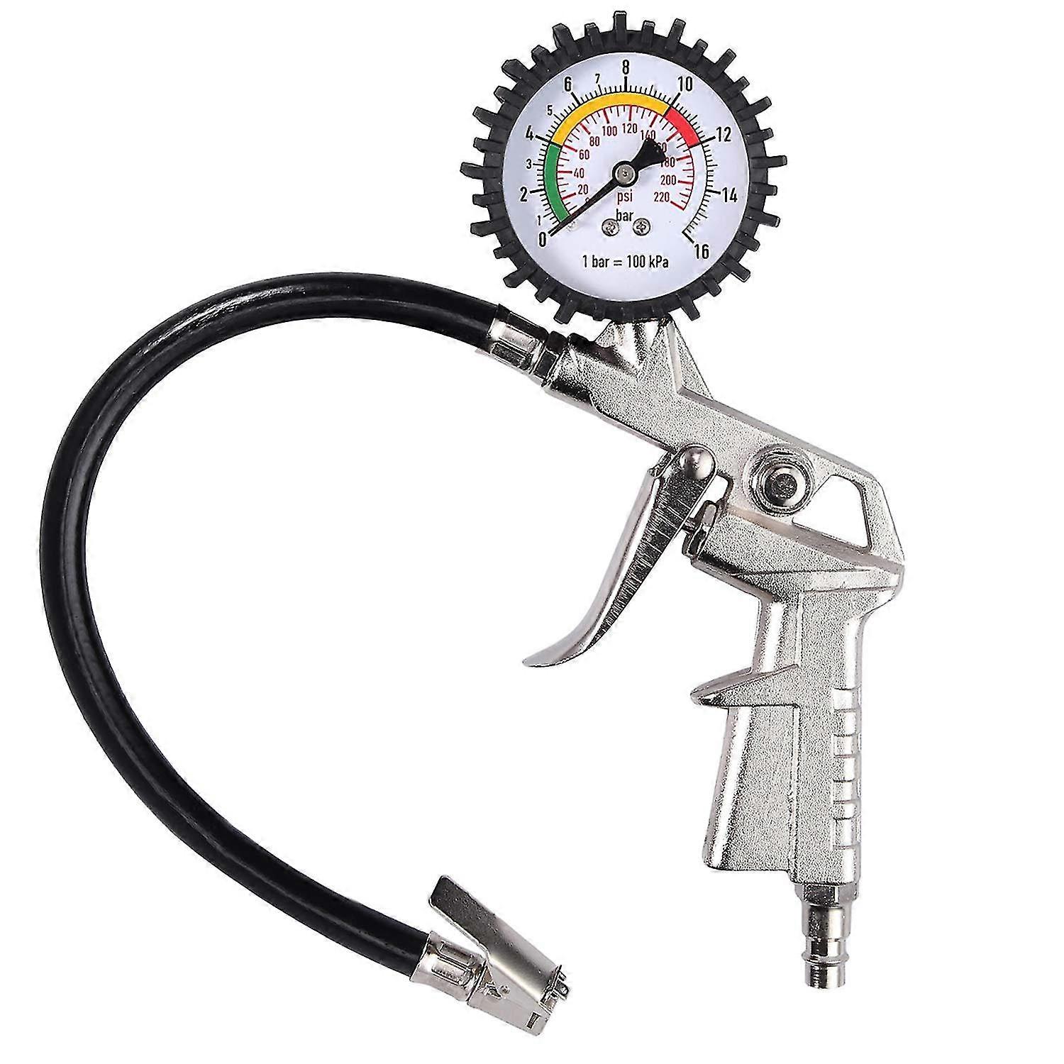 Mechanical Tire Pressure Gauge Meter Tire Inflator Tester,with Valve Core Tool,air Pressure Tester 0-220 Psi,inflation Measuring Device-QJWL