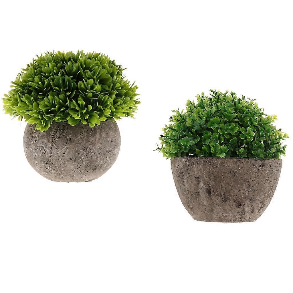 Set 2  Simulation Flower Bonsai Tree  Artificial Plant with Pot