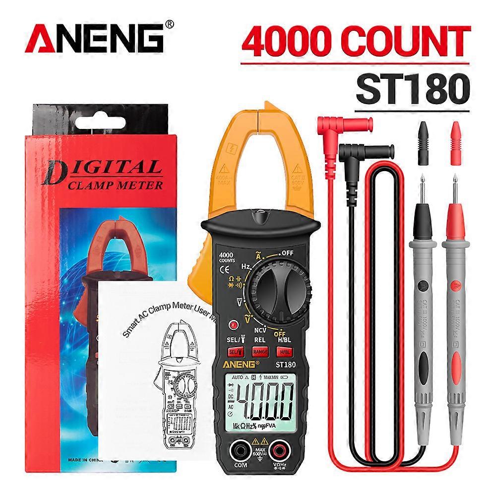 ST180 4000 Counts Digital Clamp Meter AC Current Multimeter Ammeter Voltage Tester Car Amp Hz Capacitance NCV Ohm Tool