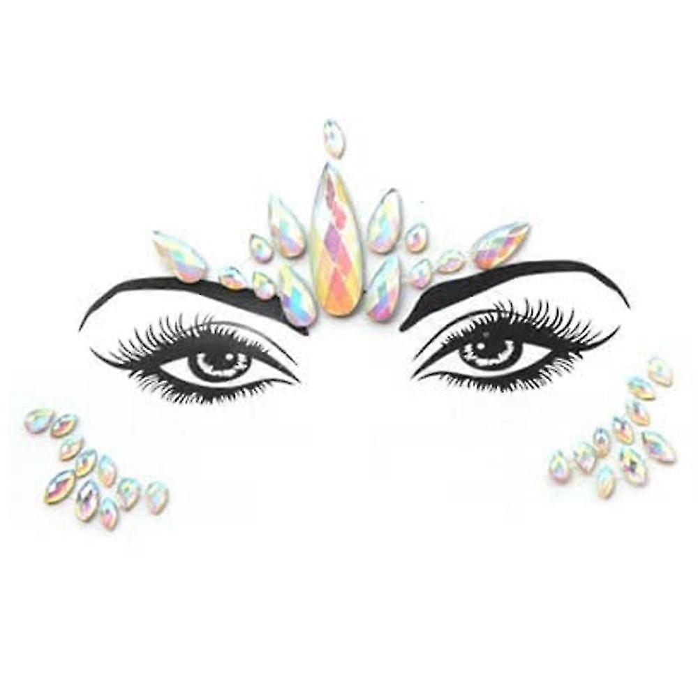 Rhinestone Face Gems Jewels, Rave Crystals Face Gems Stick On, For Festival Rave