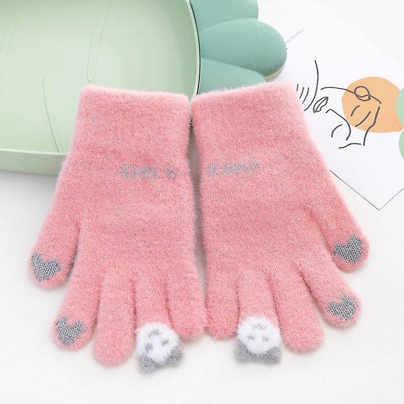 Pentru copii tricotate degetele calde rezistente la vânt și la rece dovada fete "Middle School Elevii" Mănuși