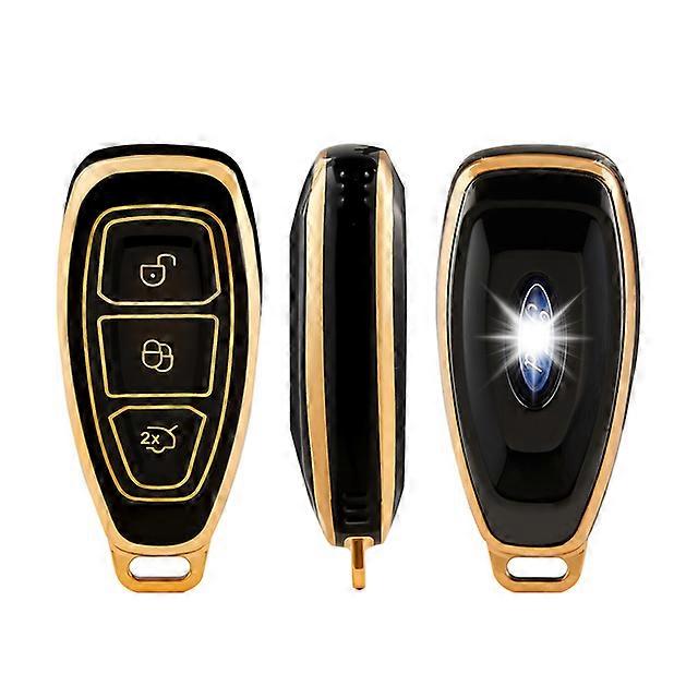 Car Interior 3 Buttons Car Key Case For Ford C-Max Mondeo Kuga Fiesta Titanium Ford Focus 3 4 ST MK3 MK4 Key Fob Cover Case BagVehicle Decor Accessory