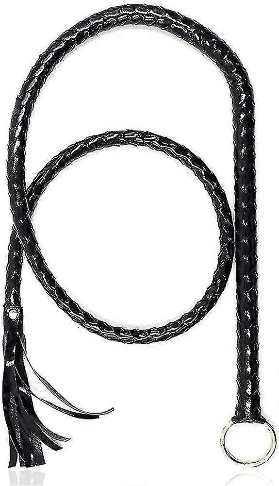فو Leaer الأسود سوط زي السوط اليدوية Bullwhip ، سوط زي التبعي 1 قطعة ، أسود)