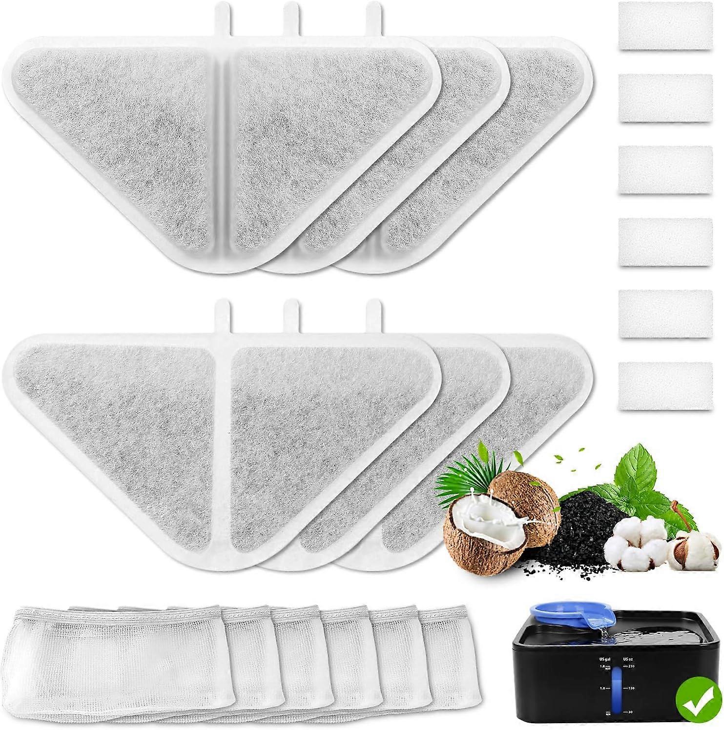 Replacement Filters for 230oz Dog Water Fountain, Water Fountain Filter Replacement for 5 Layers Filtration System 7L Pet Fountain