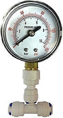 Vanntrykksmåler for omvendt osmose filtersystem med 1/4" slange