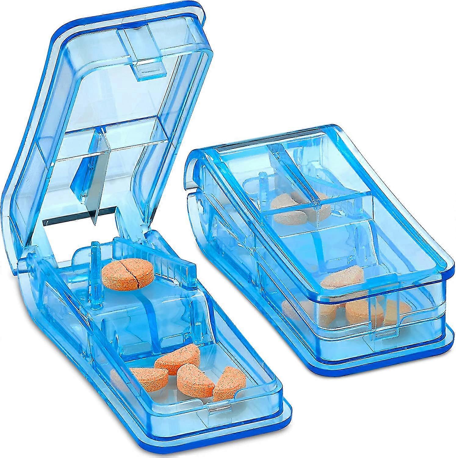 Pill Crushing And Cutting Machine Transparent Pill Separator Detachable Pill Holder Box (3-h)