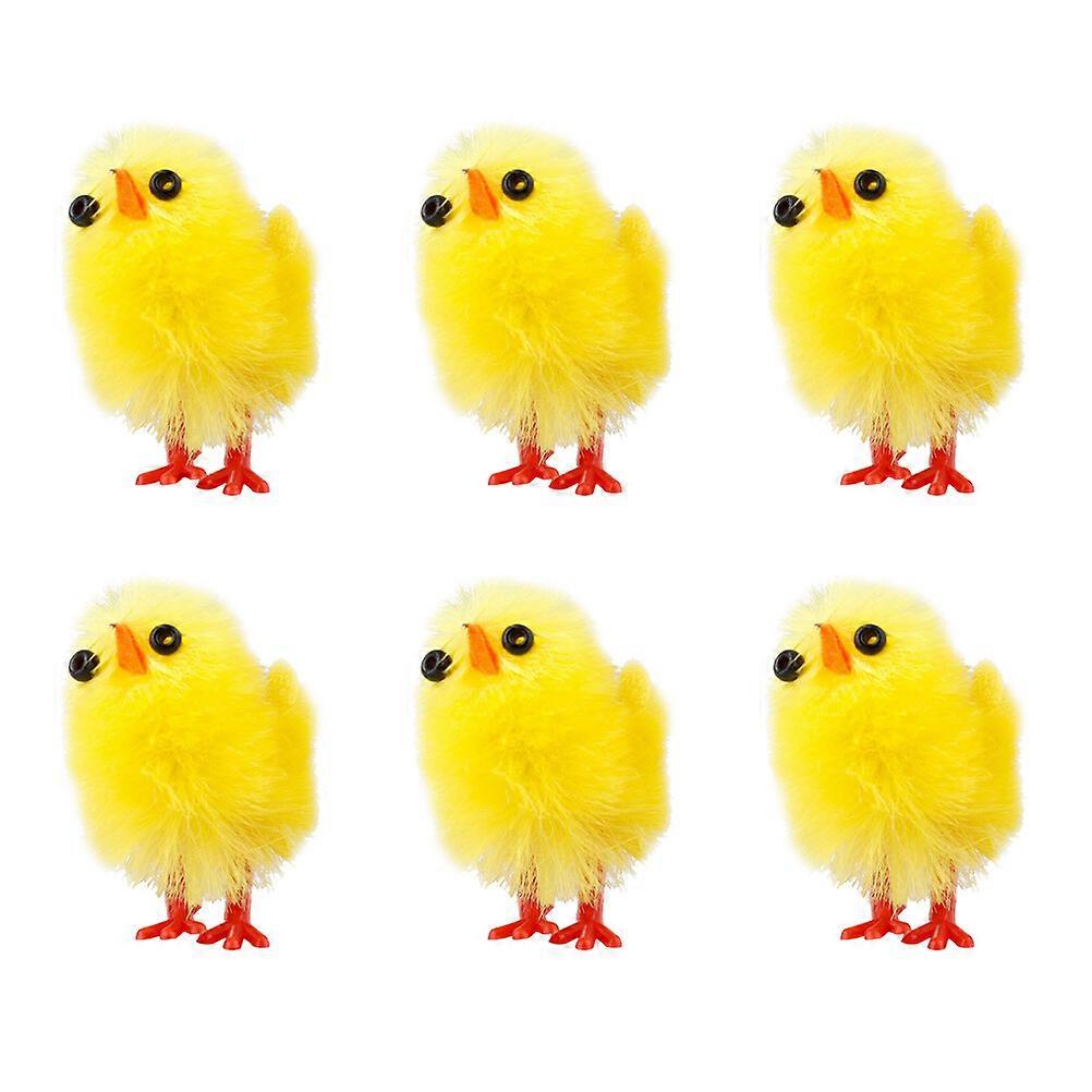 6Pcs Creative Easter Plastic Chick Shape Desktop Office Housewarming Decorations