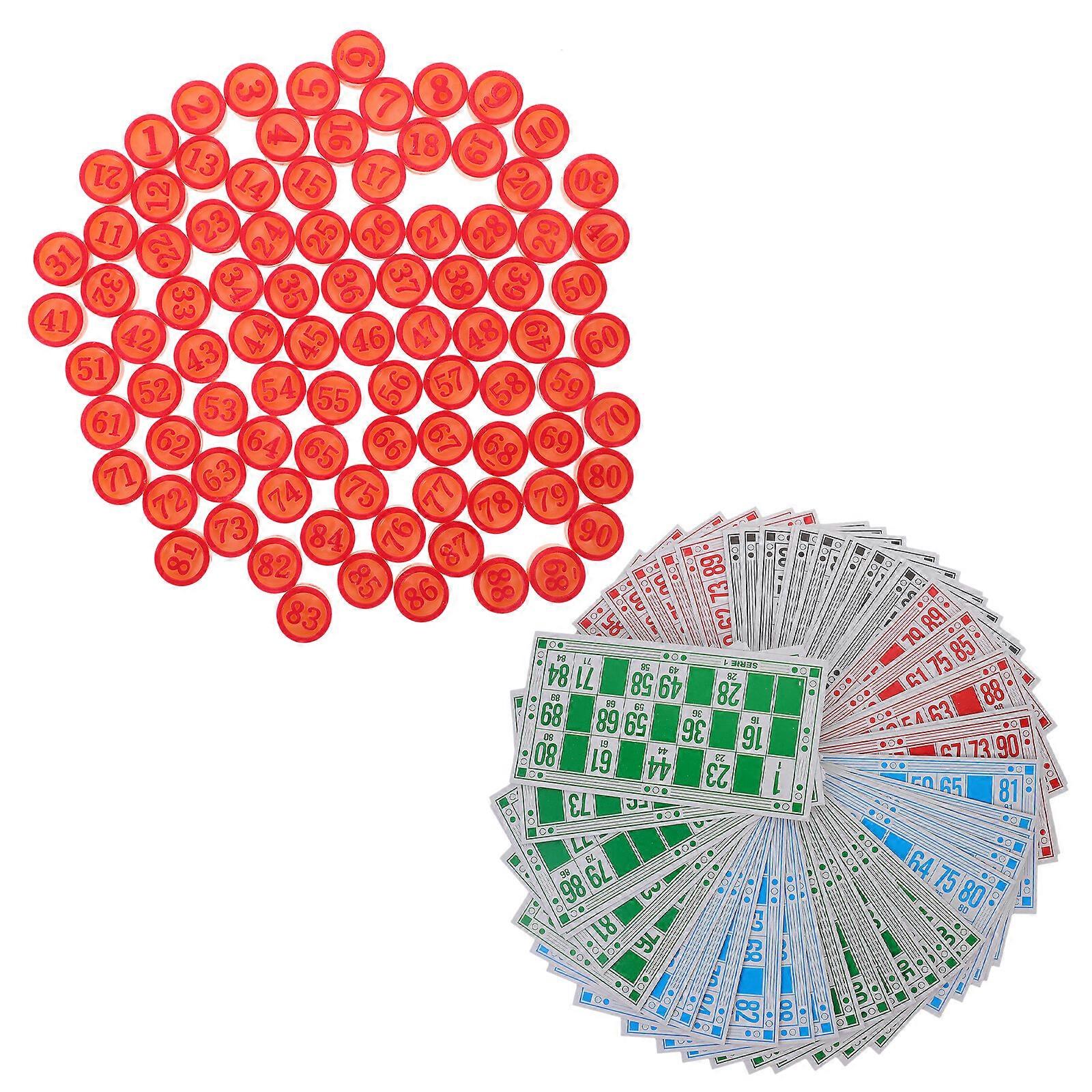 1 Set Bingo Game Chess Bingo Number Cards and Number Chess Pieces Game Props