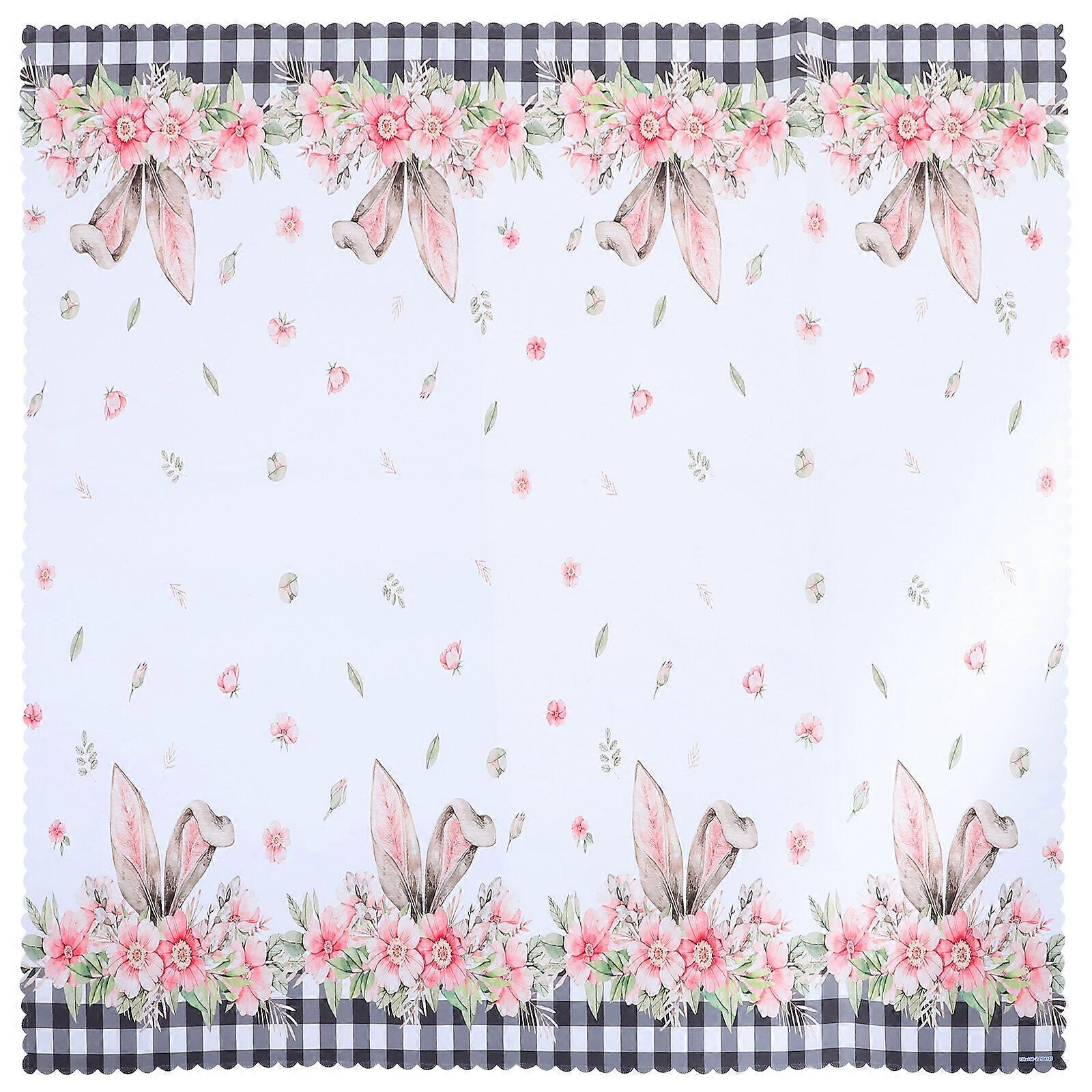 Easter Waterproof Tablecloth Spring Bunny Table Cloth Easter Party Picnic Dinner Tablecloth Decor