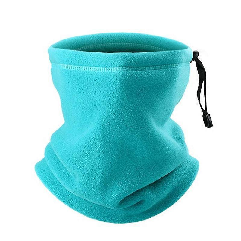 Soft Neck Warmer Gaiter Solid Color Drawstring Design Fleece Neck Gear for Cycling