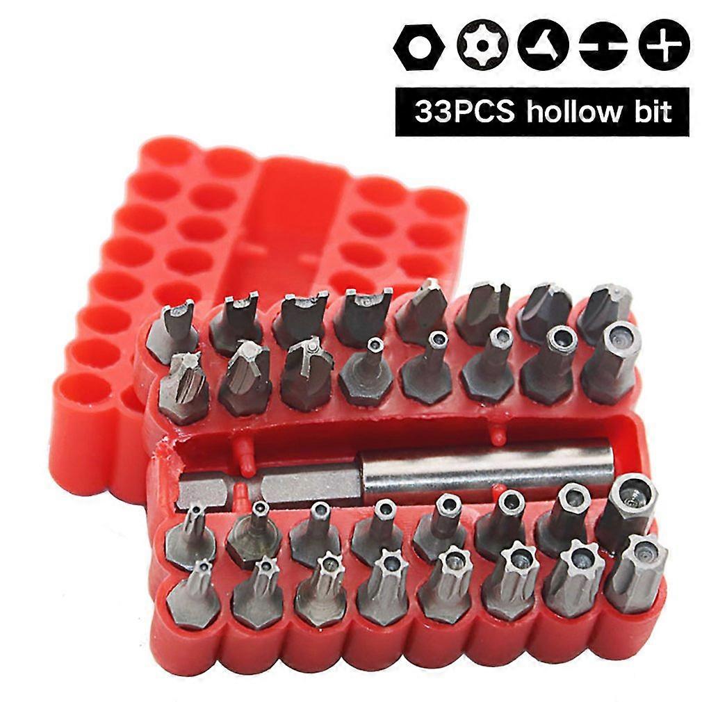 33pcs Security Bit Set with Magnetic Extension Bit Holder Tamper Star Screwdriver Bits Set Quick Release Bit Holder
