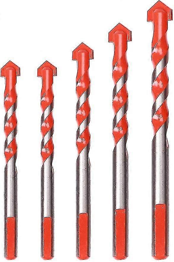 Set Of 5 Glass Tile Drill Bit, Ceramic Drill Bit, Diamond Drill Bit, Tile Drill Bit, 6 Mm, 8 Mm, 10 Mm, 12 Mm Multi-material Drill Bits For Ceramic, C
