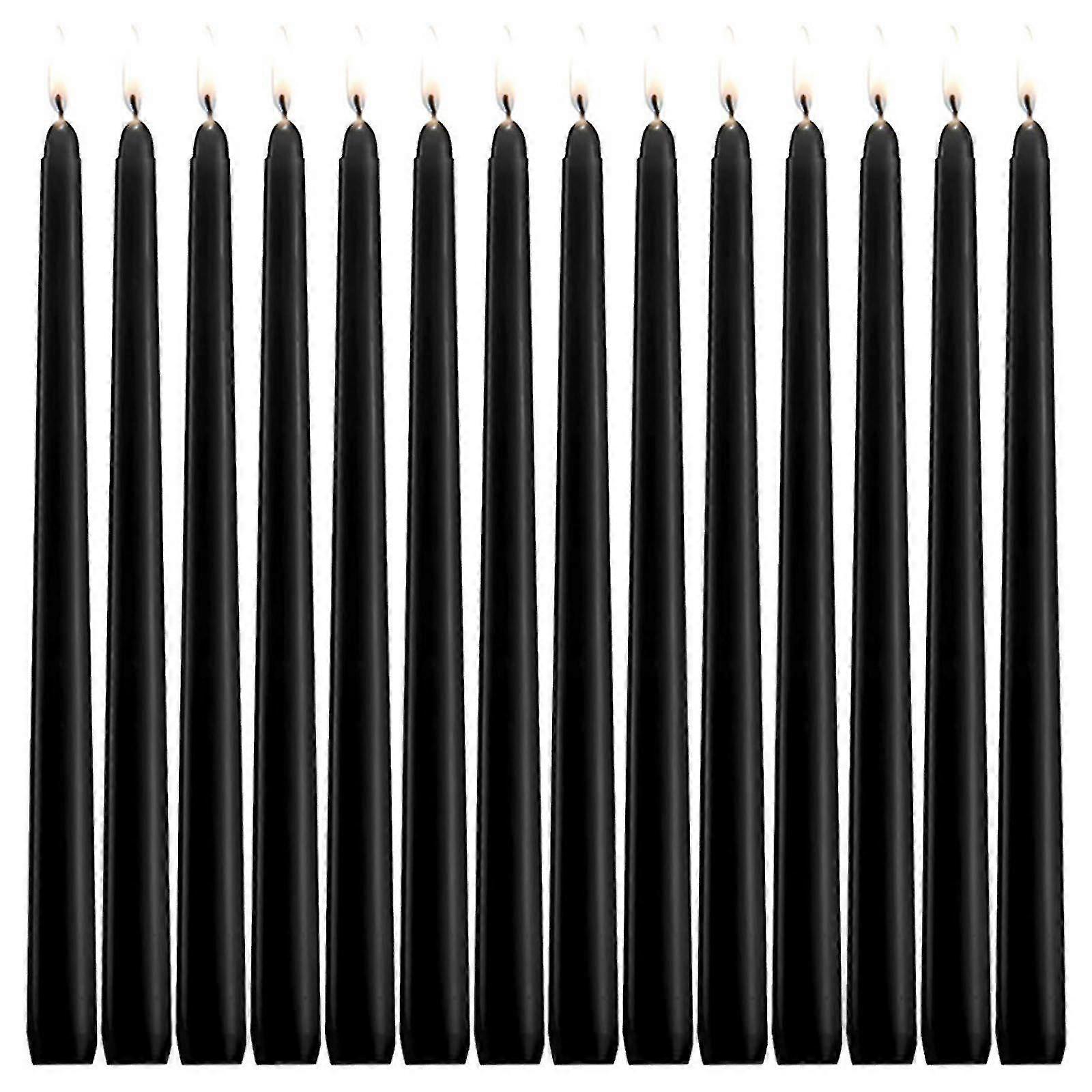 Velas de 10 polegadas taper conjunto de 14 velas de fita sem gotejamento e castiçais não perfumados