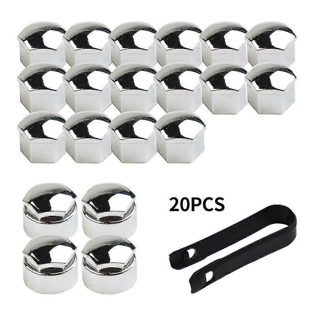 Nut Cap Wheel Bolts Chrome For Any Car High Qualitysilver)(21pcs)